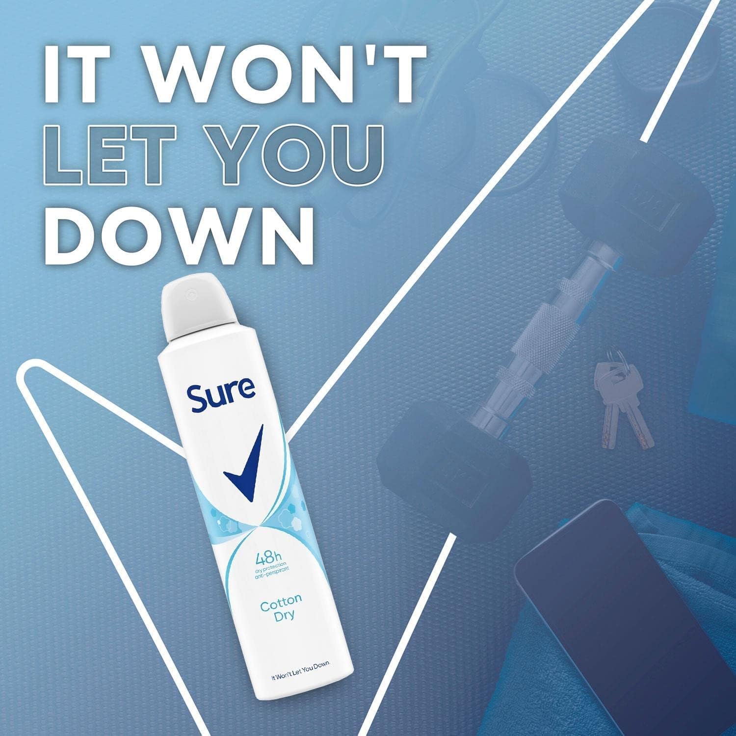 Sure Women Cotton Dry Anti-perspirant Deodorant Aerosol MotionSense technology anti-perspirant deodorant spray 48h protection against sweat and odour 6x 150 ml : Amazon.co.uk: Beauty