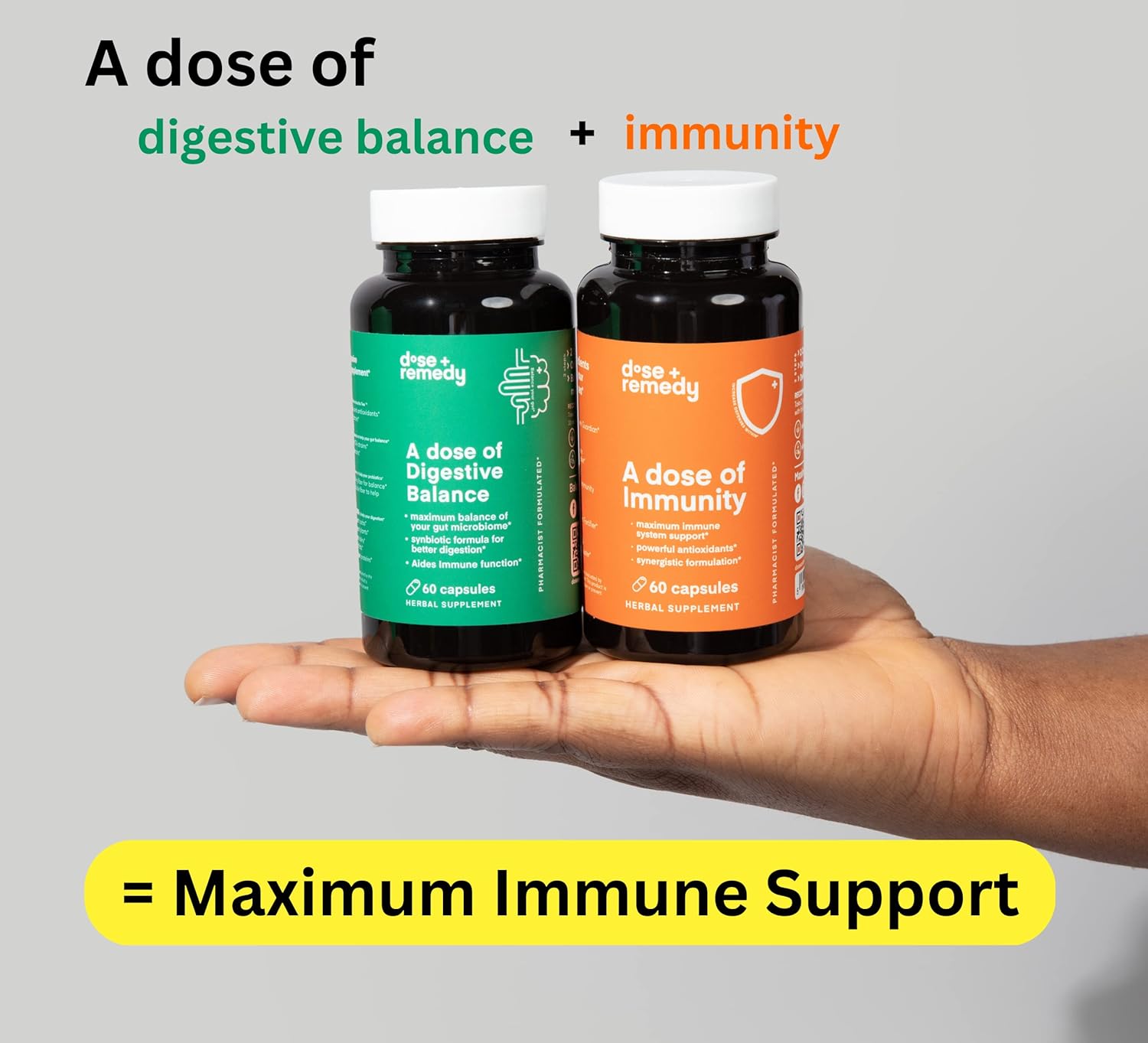 A Dose Of Digestive Balance-Gut Health Supplement-Usda-Kombucha, 7 Probiotic Strains And Prebiotics For Microbiome-Digestive Enzymes For Digestion-Bloating Relief For Women And Men : Health & Household