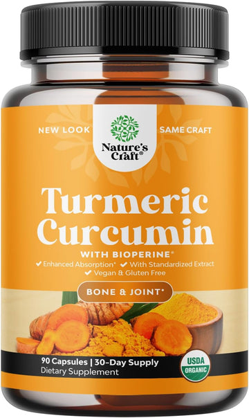 Turmeric Curcumin with Black Pepper Extract - Joint Health Turmeric Supplement with 95% Curcuminoids - Daily Joint Support Supplement with Turmeric Curcumin with Bioperine for Enhanced Absorption