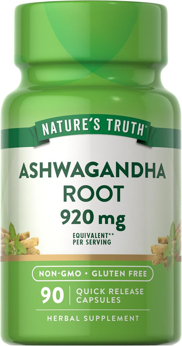 Nature'S Truth Ashwagandha Capsules | 920 Mg | 90 Count | Non-Gmo & Gluten Free Supplement