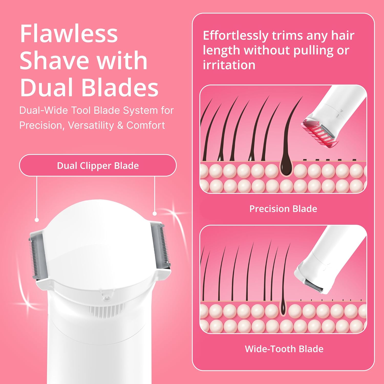 Clio Palmperfect Electric Bikini Trimmer - Travel-Friendly Hair Shaver For Smooth, Dual Blade For Close Shave, Use Wet Or Dry - Battery-Powered + Trimming Guide Included : Beauty & Personal Care