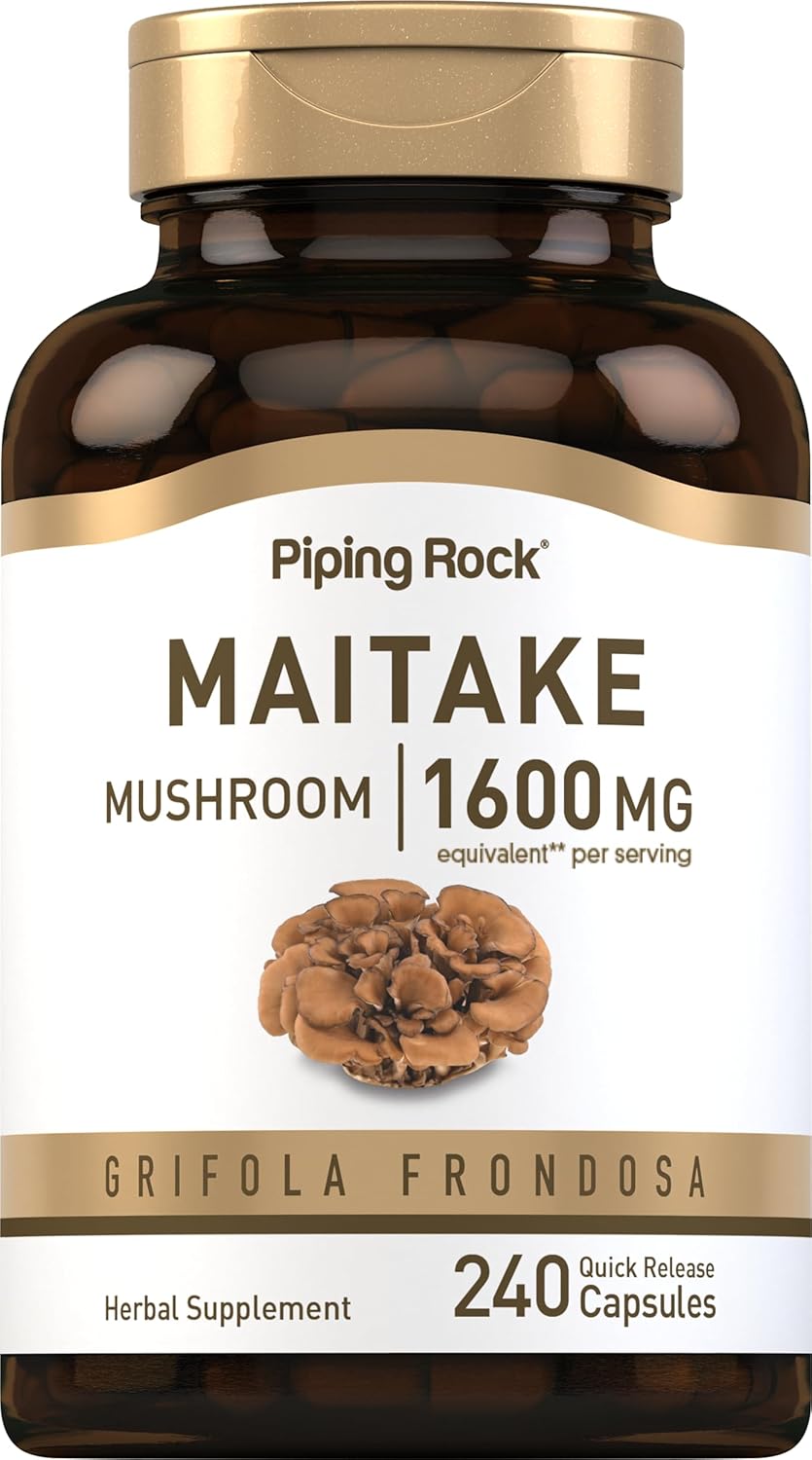 Piping Rock Maitake Mushroom Extract | 1600mg | 240 Capsules | Herbal Supplement | Non-GMO, Gluten Free