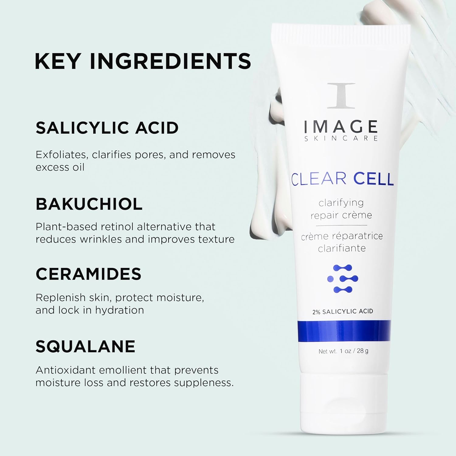 Image Skincare, Clear Cell Clarifying Repair Crème, Facial Night Cream Gel Moisturizer For Oily Prone Skin, Discovery Size 1 Oz : Beauty & Personal Care