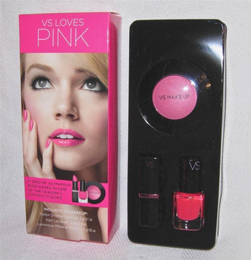 Victoria'S Secret Vs Loves Pink Cosmetic Set Gift Set : Lipstick 2G - Blusher 1.7G - Nail Polish 5Ml
