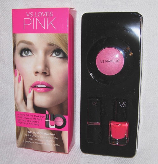Victoria'S Secret Vs Loves Pink Cosmetic Set Gift Set : Lipstick 2G - Blusher 1.7G - Nail Polish 5Ml