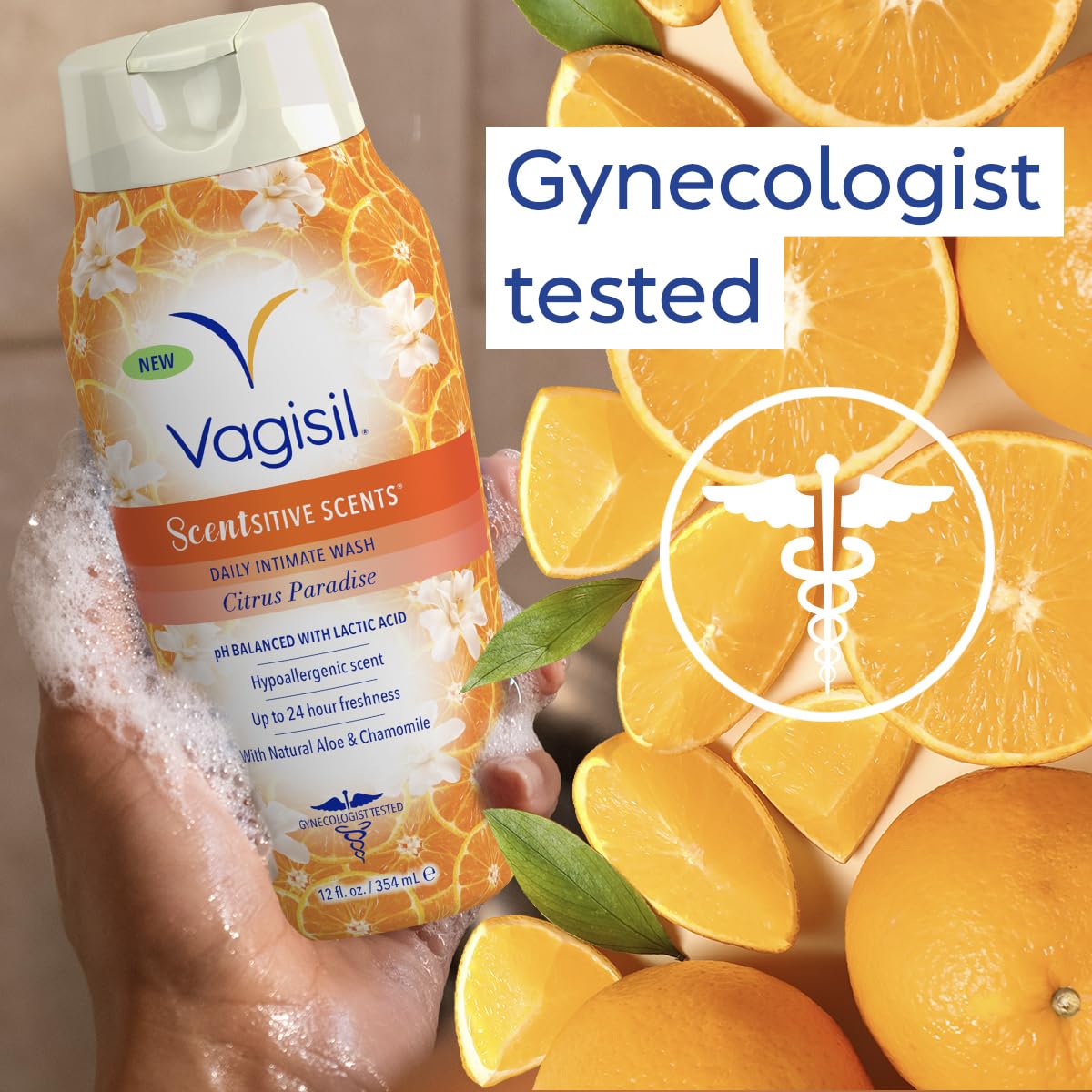 Vagisil Feminine Wash for Intimate Area Hygiene, Scentsitive Scents, pH Balanced and Gynecologist Tested, Citrus Paradise, 12 oz (Pack of 1) : Health & Household