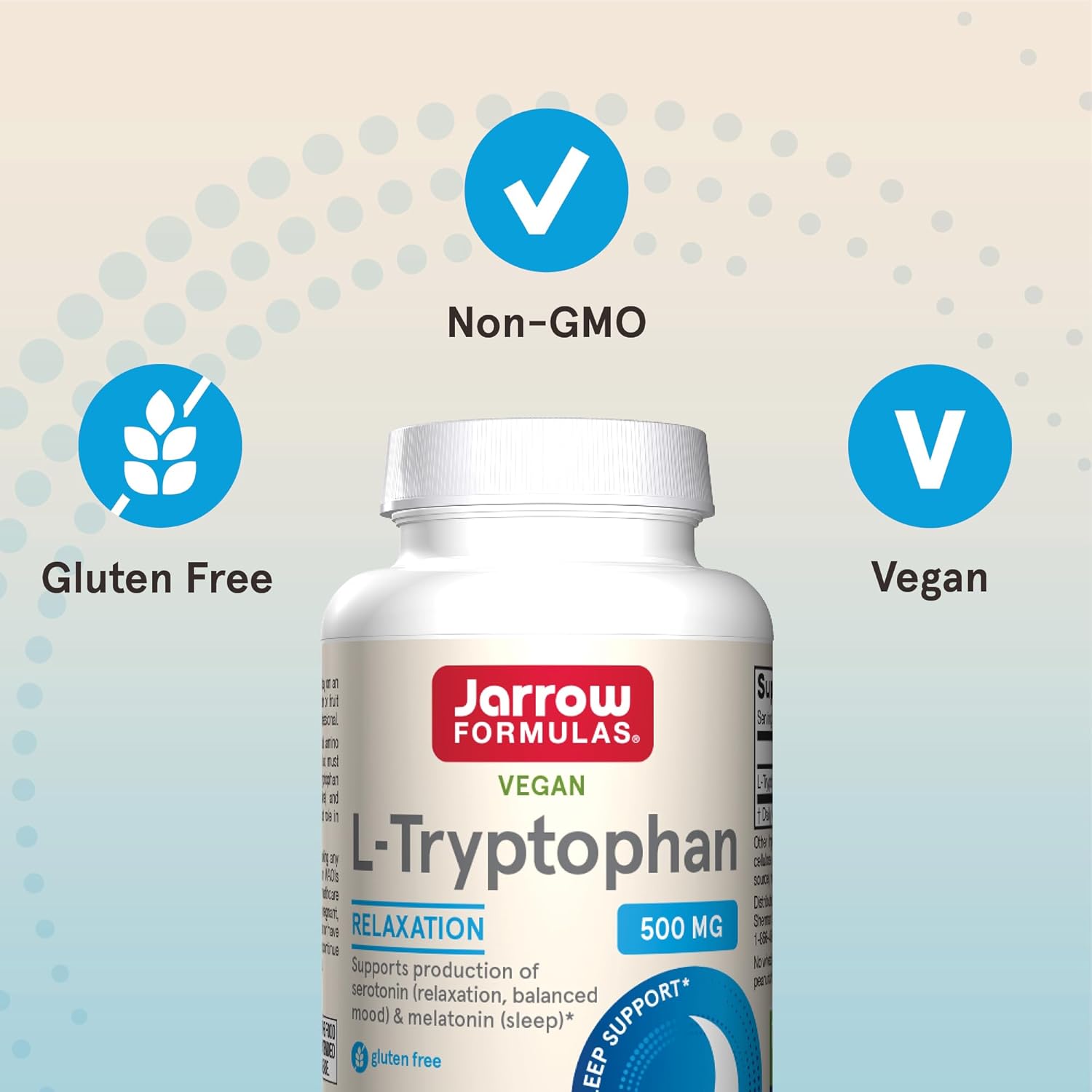 Jarrow Formulas® L-Tryptophan, 500 Mg Dietary Supplement For Stress, Sleep, And Mood Support, 60 Capsules, 60 Day Supply : Health & Household