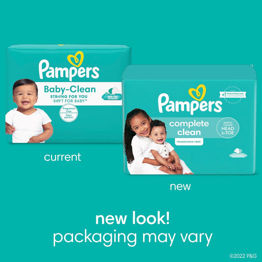 Baby Wipes, Pampers Baby Diaper Wipes, Complete Clean Unscented, 3X Pop-Top Pack, 216 Count