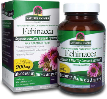 Nature'S Answer Echinacea Purpurea Herb Vegetarian Vegan 900 Mg 90 Capsules Non Gmo Gluten Free