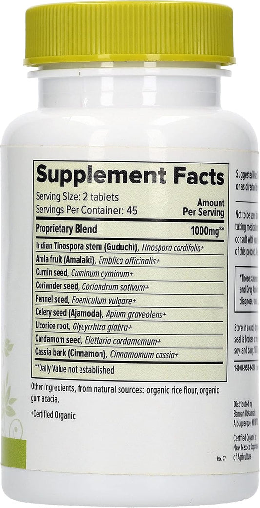 Banyan Botanicals Pitta Digest - USDA Organic, 90 Tablets - Cooling & Soothing for a Hot Digestive System