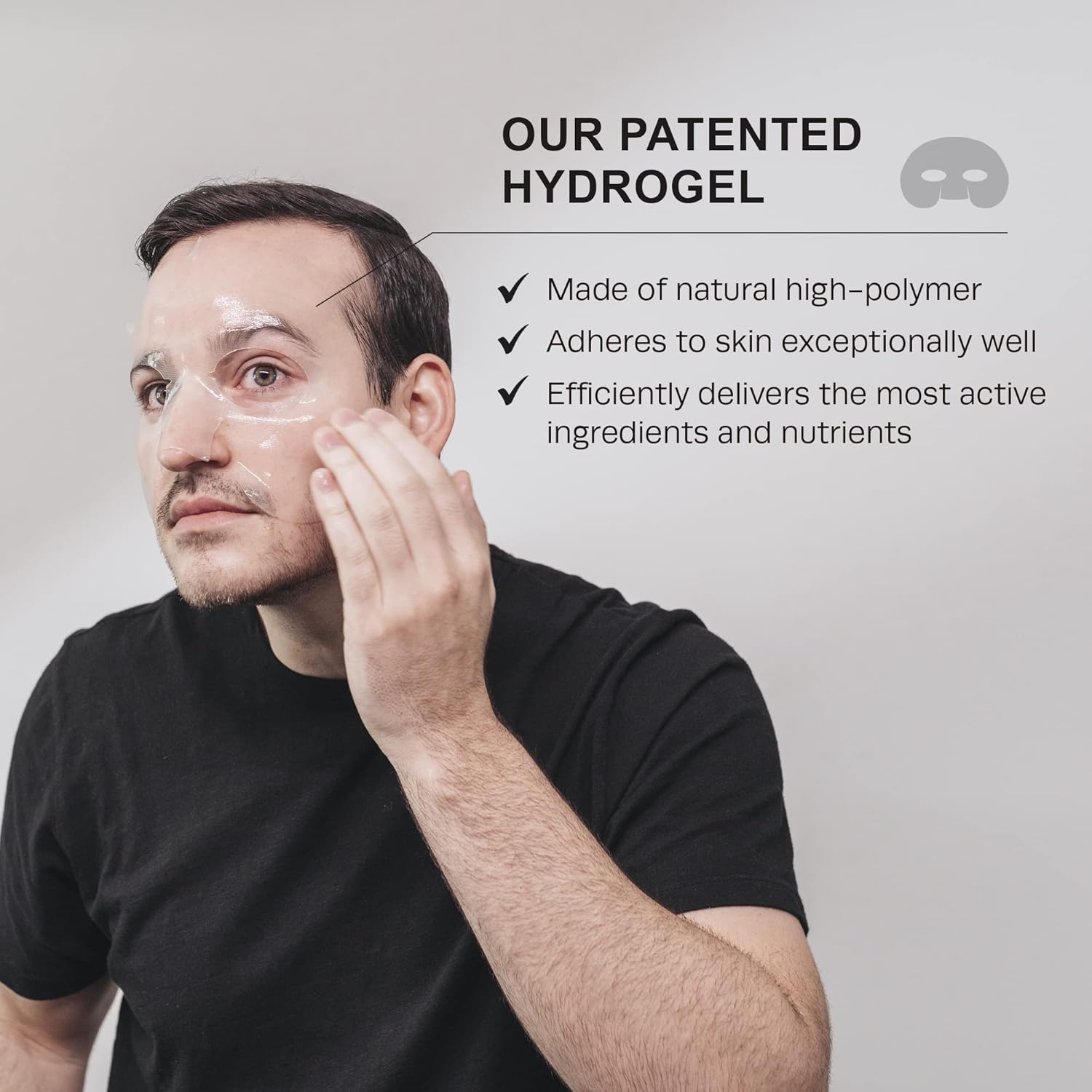 Hommeface Revitalizing Hydrogel Facial Mask Set For Men (5Ct) - Hydrating, Anti-Aging & Soothing Face Sheet Mask With Hyaluronic Acid, Vitamin B, C, E & Peptides, Beard-Friendly : Beauty & Personal Care