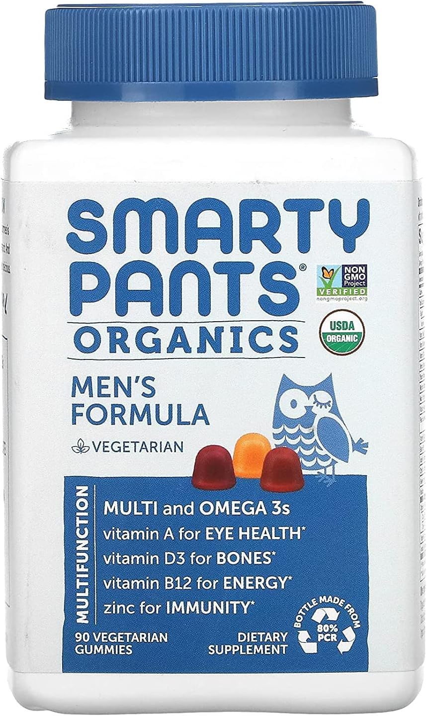 Smartypants Organics, Men'S Formula, Raspberry, Orange, And Cherry, 90 Vegetarian Gummies