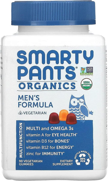 Smartypants Organics, Men'S Formula, Raspberry, Orange, And Cherry, 90 Vegetarian Gummies