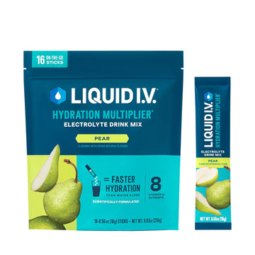 Liquid I.V.® Hydration Multiplier® - Pear - Hydration Powder Packets | Electrolyte Powder Drink Mix | Convenient Single-Serving Sticks | Non-Gmo | 16 Servings (Pack Of 1)