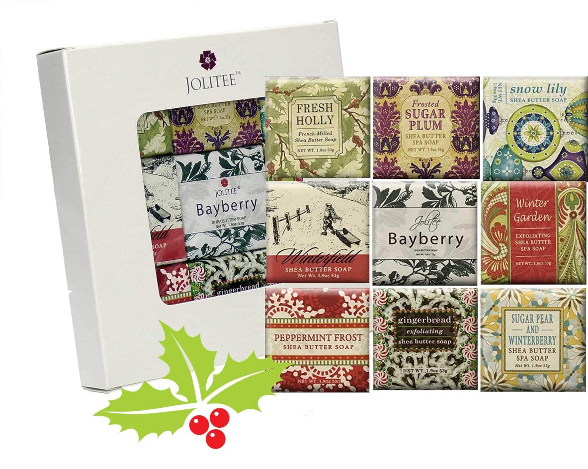 French Milled Botanical Soap Sampler Set Of 9 - Individually Wrapped Vegetable-Based Mini Soaps With Essential Oils, Shea Butter, And Natural Extracts (Seasons Scents)