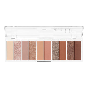 E.L.F. Perfect 10 Eyeshadow Palette, Ten Ultra-Pigmented Shimmer & Matte Rose Gold Shades, Blendable Formula, Vegan & Cruelty-Free, Rose Gold Sunset