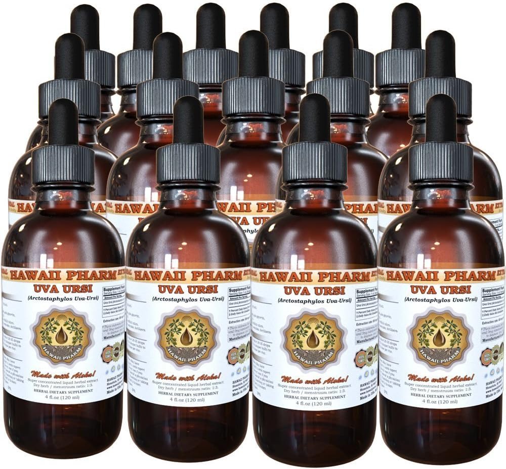 Hawaiipharm Uva Ursi Liquid Extract, Organic Uva Ursi (Arctostaphylos Uva-Ursi) Tincture, Herbal Supplement, Made In Usa, 4 Fl.Oz : Health & Household