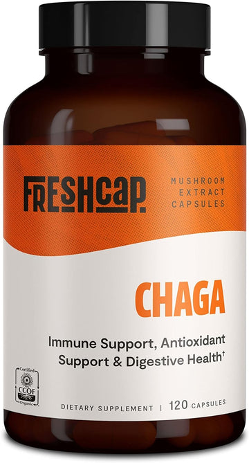 Freshcap Chaga Mushroom Supplement - Antioxidant & Immune Support (120 Capsules)