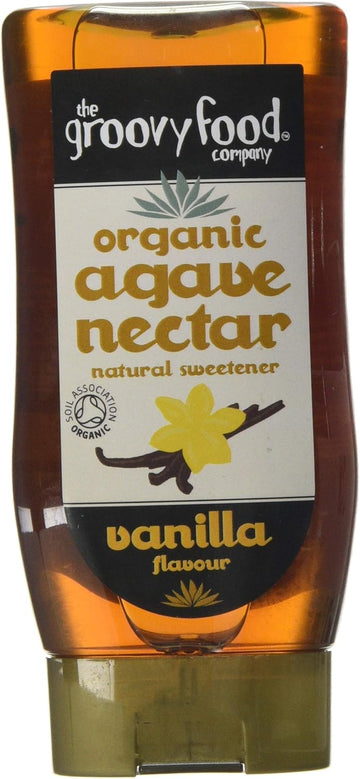 Groovy Food Company Organic Agave Nectar Vanilla Flavour, Amber, 250Ml, Pack Of 3