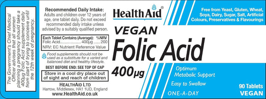 HealthAid Folic Acid 400g - 90 Tablets : Amazon.co.uk: Health & Personal Care