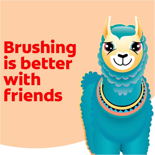 Colgate Kids Battery Powered Toothbrush, Kids Battery Toothbrush With Included Aa Battery, Extra Soft Bristles, Flat-Laying Handle To Prevent Rolling, Llama Toothbrush, 1 Pack