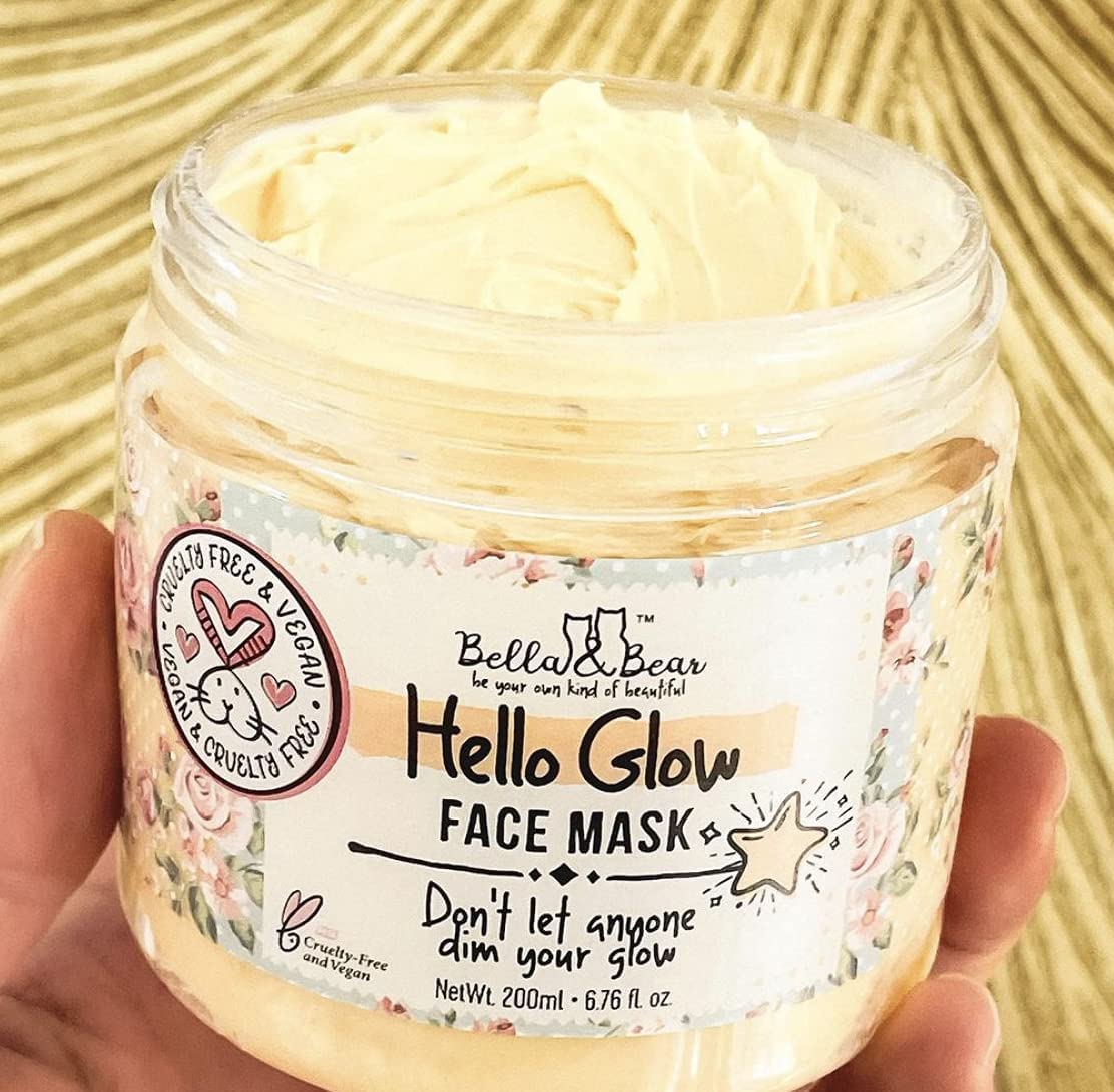 Bella & Bear Hello Glow Face Mask For Refining And Brightening - Vegan - 6.7Oz : Beauty & Personal Care