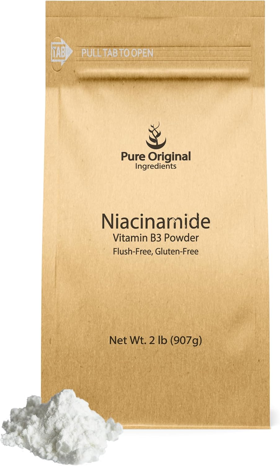 Pure Original Ingredients Niacinamide (2 Lb) Flush-Free Vitamin B3 Powder, Dietary Supplement
