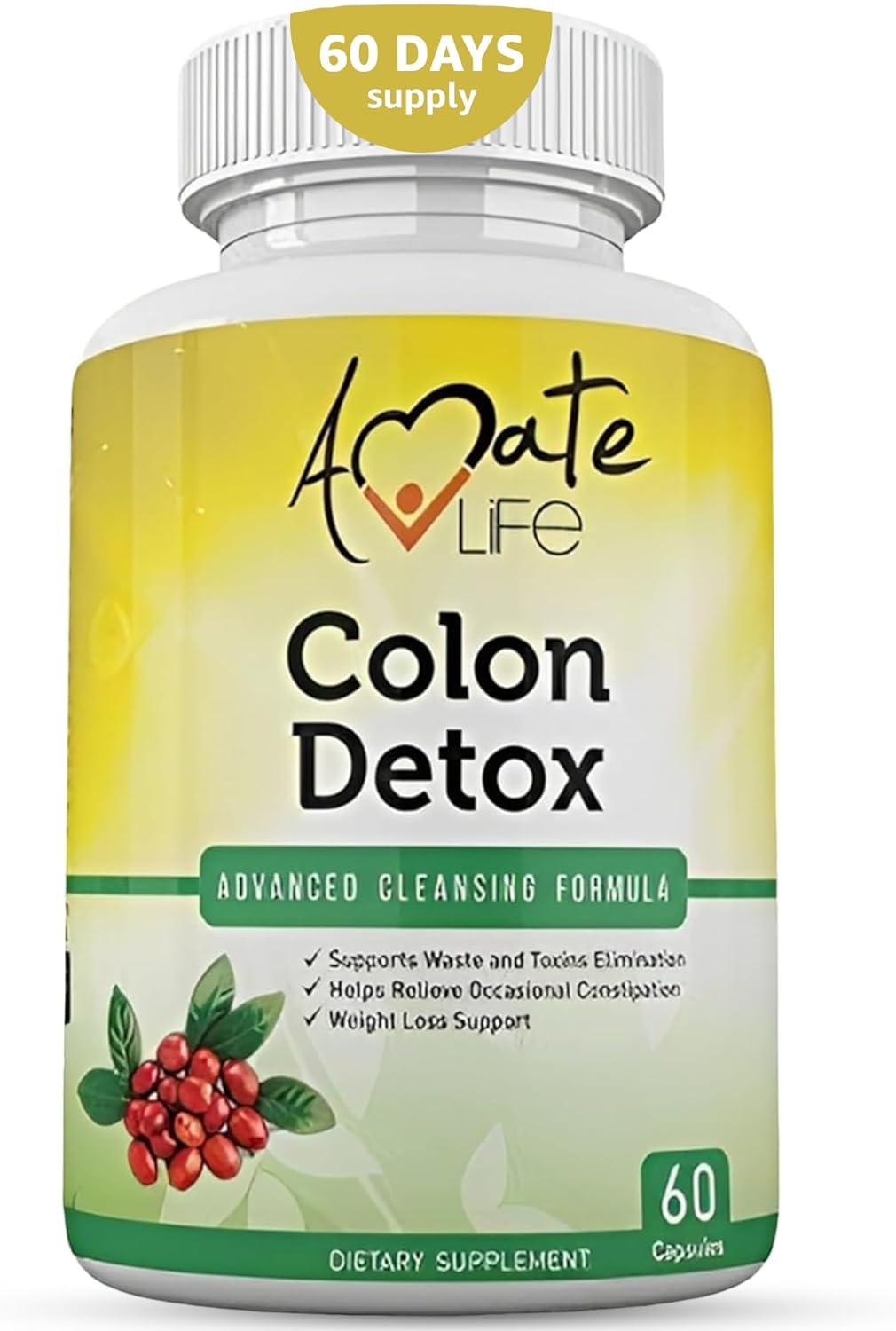 Colon Detox Advanced Cleansing Formula- All-Natural Men And Women Weight Loss Capsules- Colon Cleansing Dietary Supplements- Herbal Laxative- Colon Cleanser - Fibre Complex- 60 Capsules