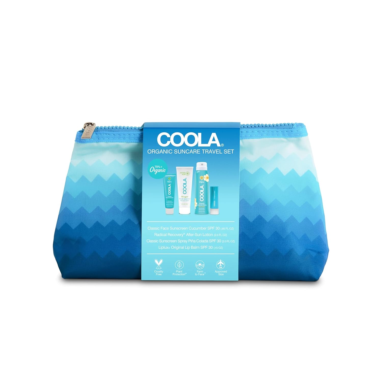 Coola Organic Sunscreen And Lip Balm Spf 30 Sun Protection Kit, Dermatologist Tested And Tsa Approved, Vegan And Gluten Free, 4 Items Total