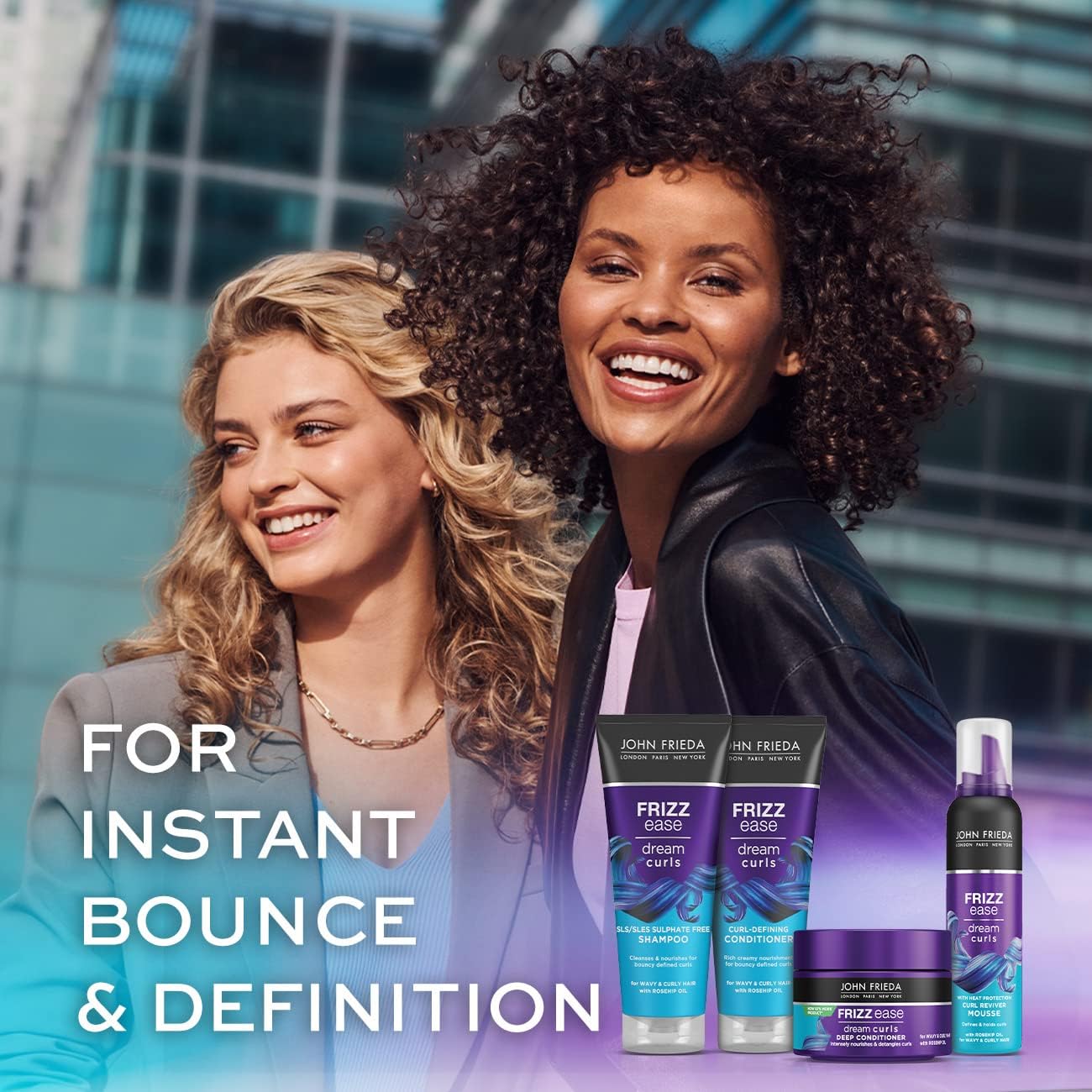 John Frieda Frizz Ease Moisture Barrier Firm Hold Hairspray & Curl Reviver Mousse with Heat Protection: 250ml,200ml : Amazon.co.uk: Beauty