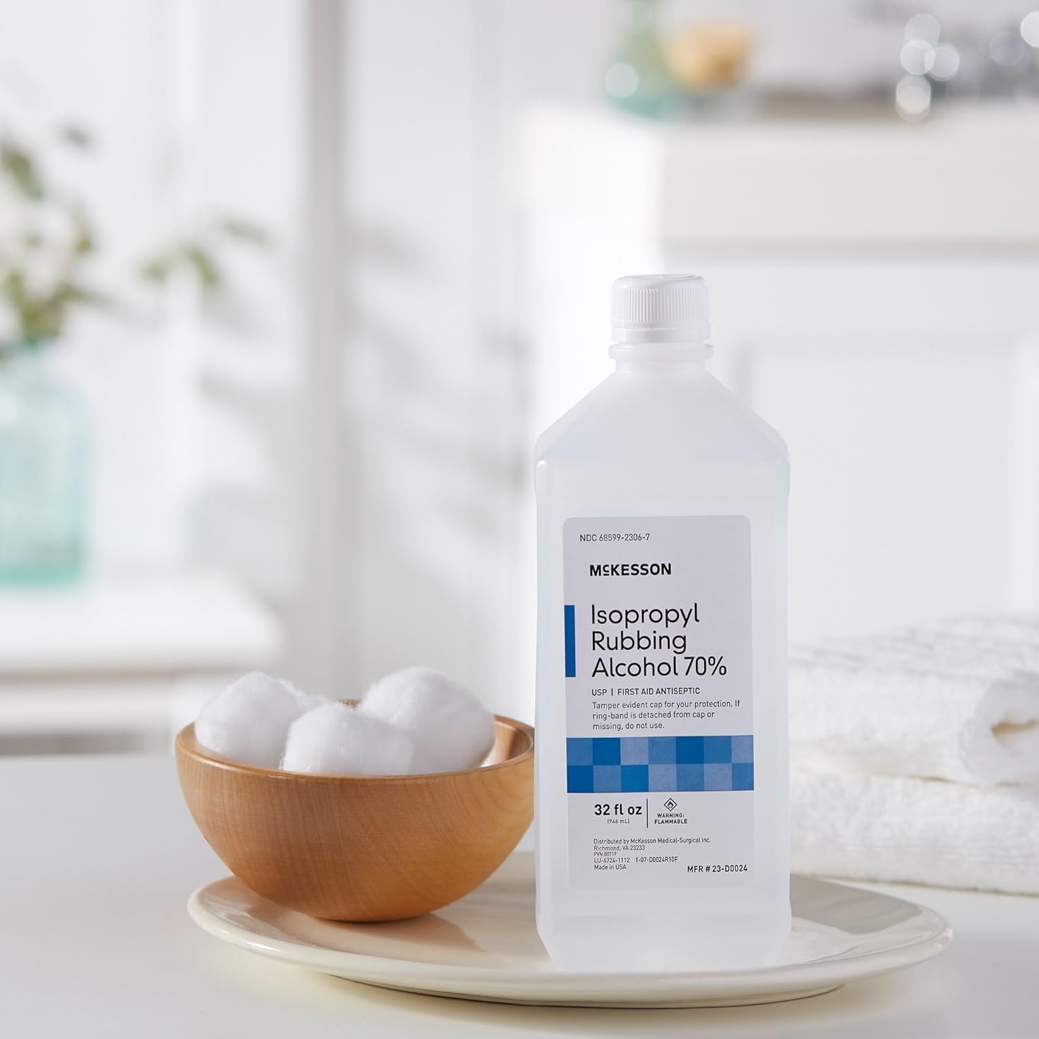 Mckesson Isopropyl Rubbing Alcohol 70% [2 Count] Usp First Aid Antiseptic, 32 Oz : Health & Household