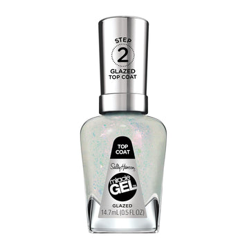 Sally Hansen Miracle Gel™, Glazed Top Coat, Long Lasting, Gel-Like Formula, No Uv Lamp Needed, Clear Nail Polish