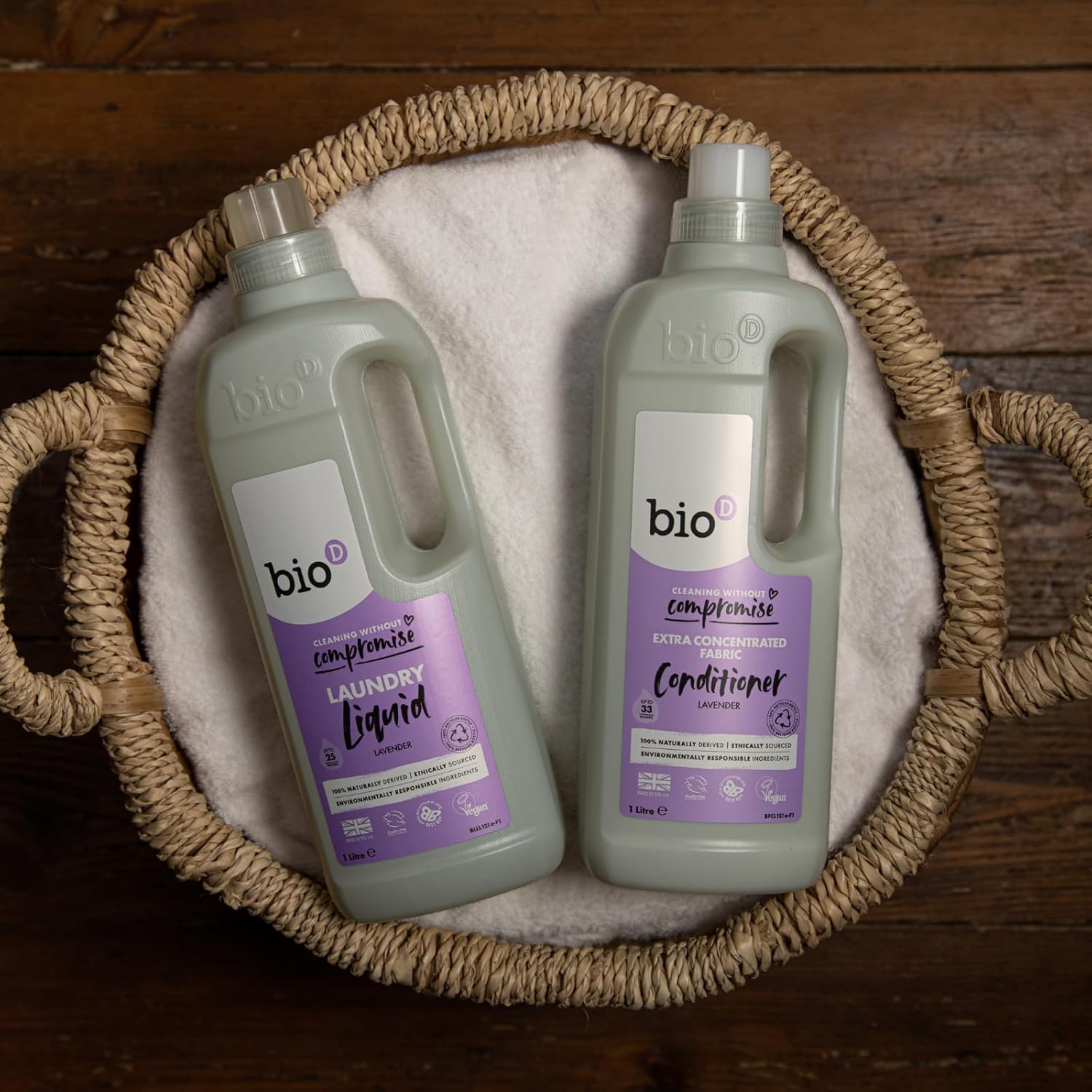 Bio D Extra Concentrated Liquid Fabric Conditioner Lavender 1L | 33 Washes | Allergy Free | Vegan | Cruelty Free