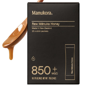 Manukora Umf 20+/Mgo 850+ Raw Manuka Honey - Authentic Non-Gmo New Zealand Honey, Umf & Mgo Certified, Traceable From Hive To Hand (0.25 Oz Stick Packets (Pack Of 10)