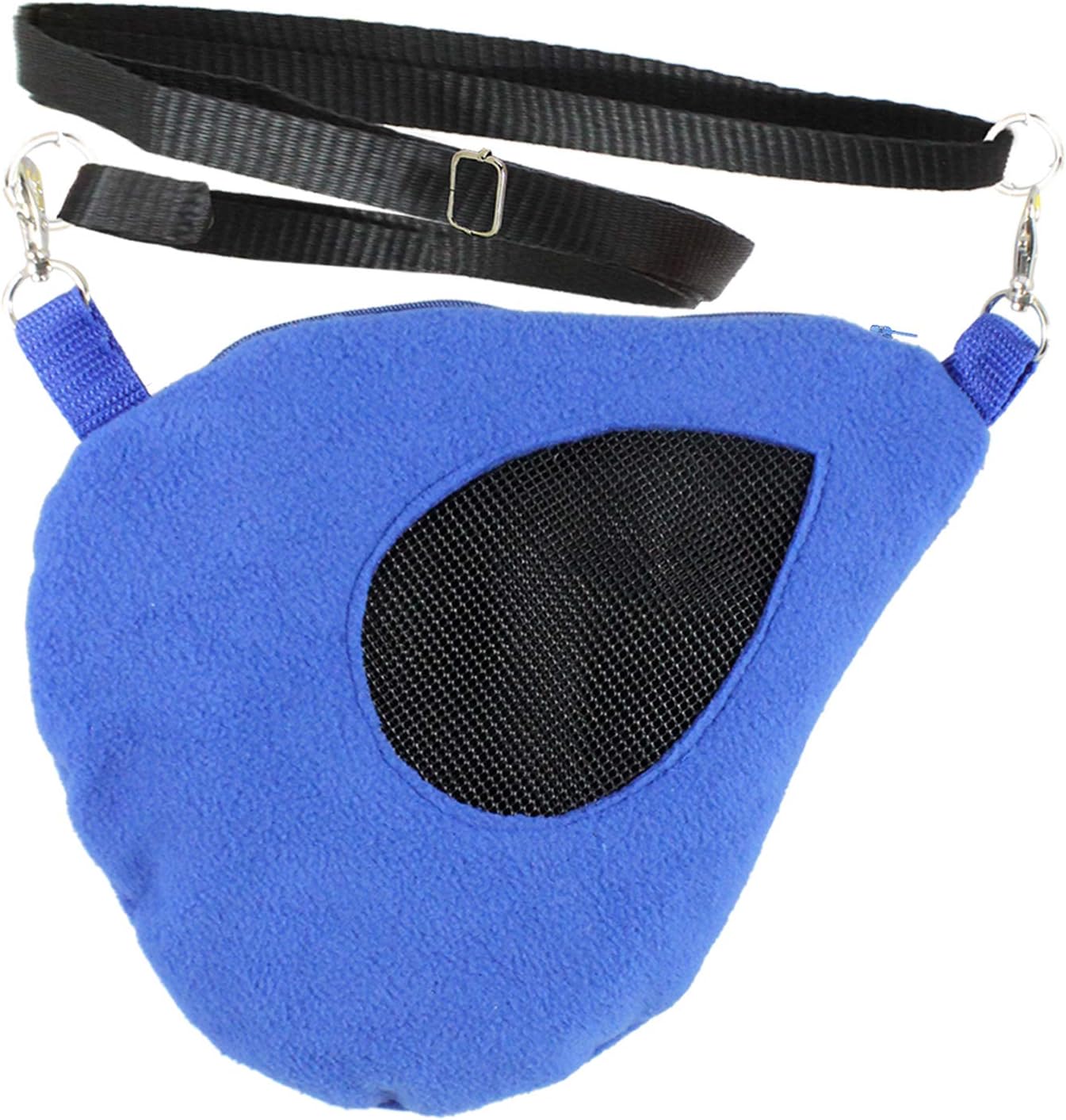 Teardrop Carry Pouch (Blue) - Small Animal Fleece Bonding Pouch - For Sugar Gliders, Hamsters, Gerbils, Mice, Degus & Other Small Pets