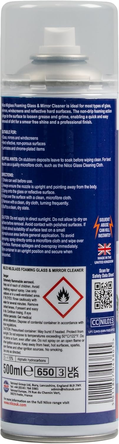 Nilco Foaming Glass Cleaner 500Ml