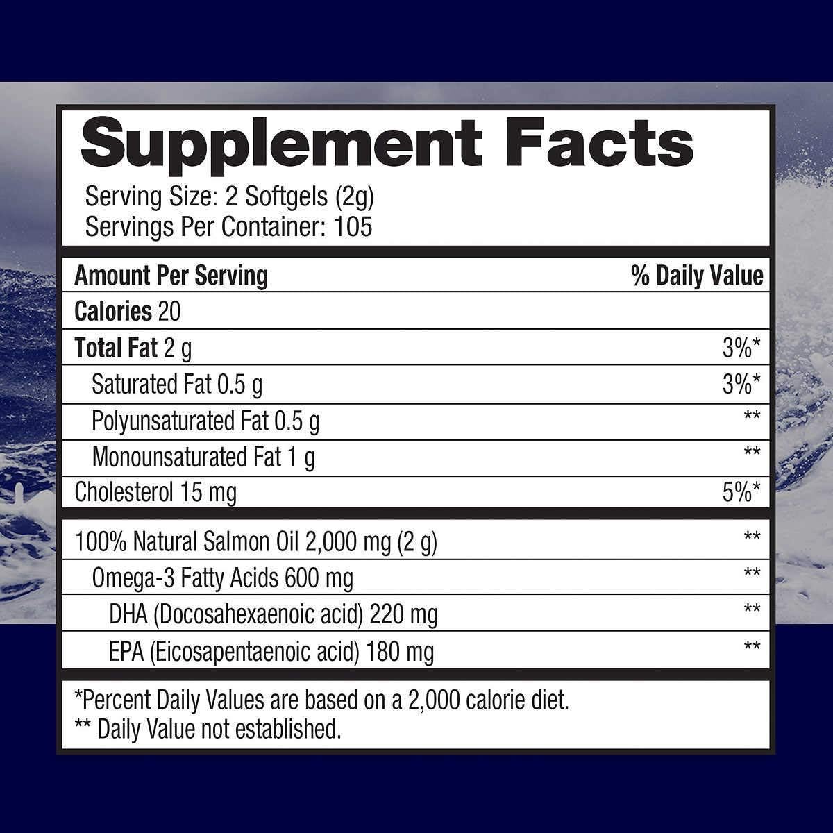 Pure Alaska Omega-3 Wild Alaskan Salmon Oil 1000Mg 210 Ct : Health & Household