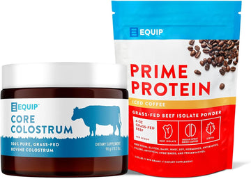 Equip Foods Core Colostrum Powder & Prime Protein Powder Iced Coffee