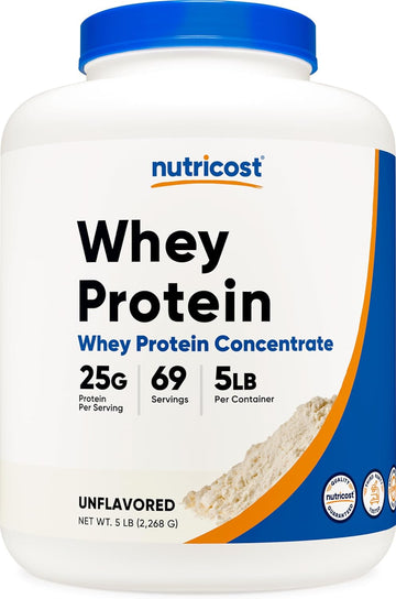 Nutricost Whey Protein Powder, Unflavored, 5 pounds - from Whey Protei