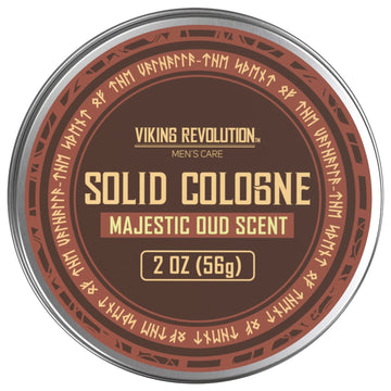 Viking Revolution Majestic Oud Mens Solid Cologne Men 2 Oz - Men Solid Perfume Cologne For Men - Balm Cologne For Mens Cologne Balm Travel Cologne Wax (1 Pack, Majestic Oud)