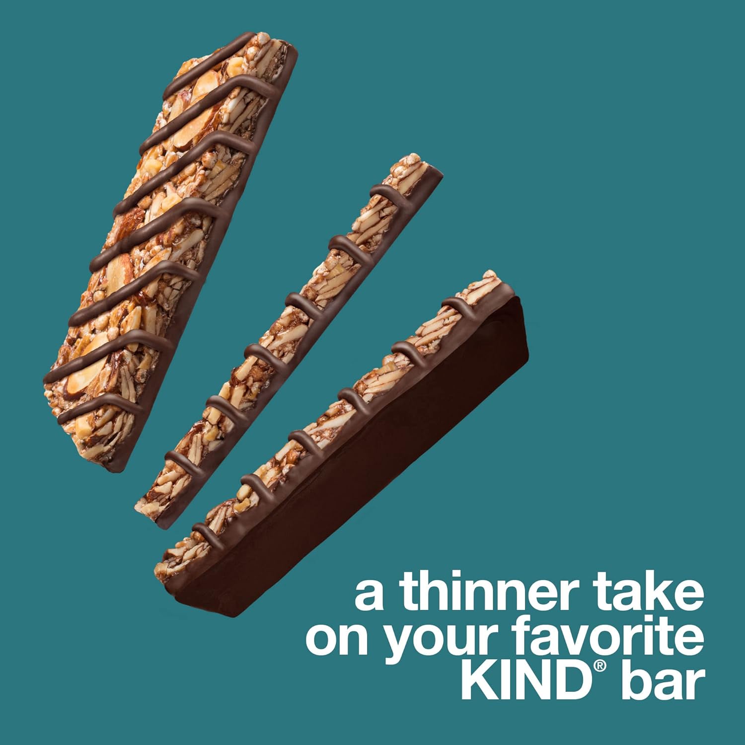 KIND THINS Dark Chocolate Nuts & Sea Salt Bars (Now with Peanuts), Gluten Free, 4g Sugar, 0.74 oz bars, 10 count