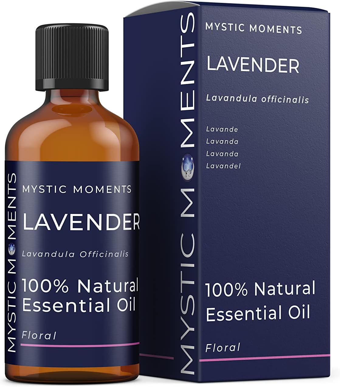 Mystic Moments | Lavender Essential Oil 100ml - Natural oil for Diffusers, Aromatherapy & Massage Blends Vegan GMO Free