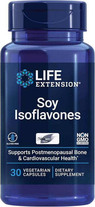 Life Extension Soy Isoavones  Isoavone Concentrate Supplement - Supports Bone, Heart And Hormone Health  Gluten Free, Non-Gmo  30 Vegetarian Capsules