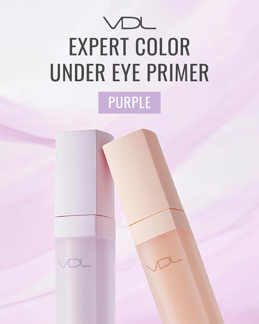 Valentines Day Gifts Vdl Expert Color Under-Eye Primer (Purple, 0.19 Oz) - Color-Correcting Concealer For Dark Circles, Uneven Skin Tone. Hydrating, Smooth. Korean Makeup