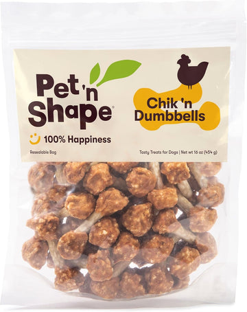 Pet 'N Shape Chik 'N Rice Dumbbells - Natural Dog Treats, Chicken, 1 Pound