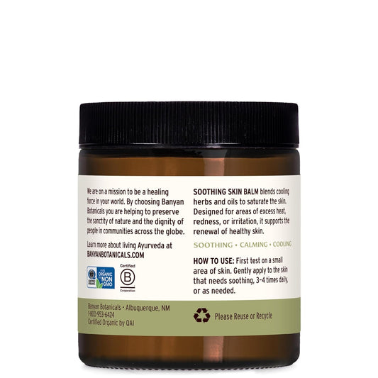 Banyan Botanicals Soothing Skin Balm ? Organic Herbal Skin Care Salve with Neem Leaf and Vetiver ? Cooling and Soothing Balm For Natural Skin Health ? 4 oz ? Non GMO Sustainably Sourced Petroleum Free