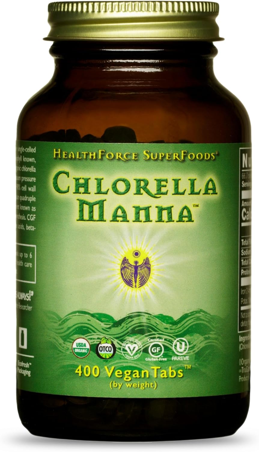 HEALTHFORCE SUPERFOODS Chlorella Manna - Tablets - 400 Vegan Tablets