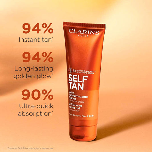 Clarins Self Tanning Instant Gel 125Ml | Fast-Drying, Streak-Free Bronzing Gel For A Natural, Radiant Glow