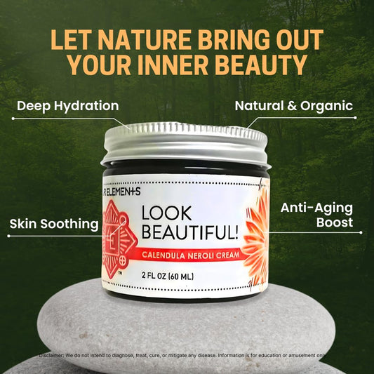 Calendula Neroli Cream 2 Oz | Organic Face Moisturizing Cream With Shea Butter & Essential Oils | Hydrating Skin Care For Soft, Smooth Skin | Self-Care Gifts For Women