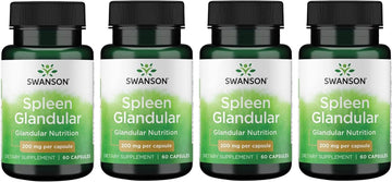 Swanson Raw Spleen Glandular 200 Milligrams 60 Capsules (4 Pack)